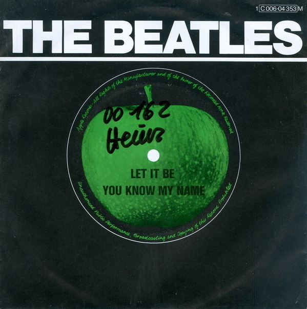 Let It Be / You Know My Name by The Beatles (Single; Apple; 1C 006 ...