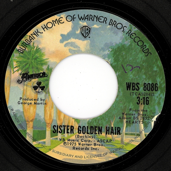 Sister Golden Hair / Midnight by America (Single, Soft Rock