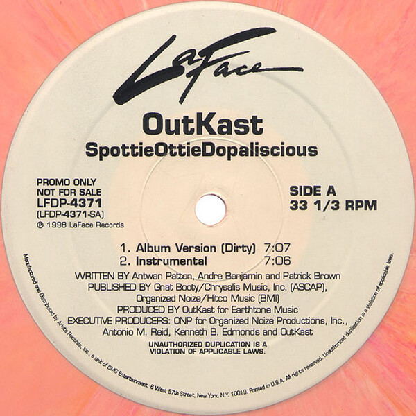 OutKast SpottieOttieDopaliscious レコード SpottieOttieDopaliscious by OutKast (Single; LaFace; LFDP-4371