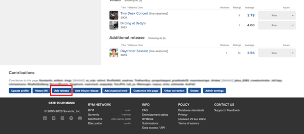 Add a release - Rate Your Music
