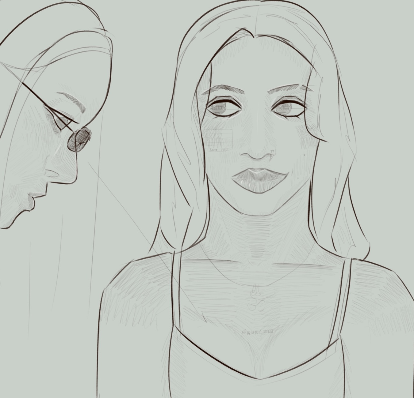 yoonchae staring at lara’s tits sketch
